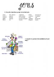 English worksheet: JOBS parts one