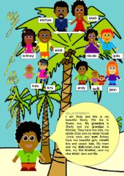 English Worksheet: my colorful family