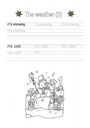 English Worksheet: Handwriting: The weather (3)