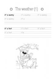 English worksheet: Handwriting: The weather (1)