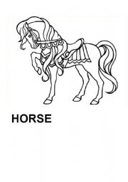 English Worksheet: Colour the horse