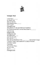 English worksheet: Norwegian Wood