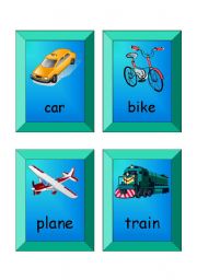 English Worksheet: Flashcards - SET 1  (transport)