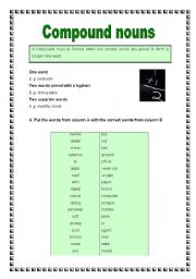 English Worksheet: Compound Nouns 2 (08.11.08)