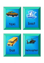 English worksheet: flashcards - SET 2 (transport)