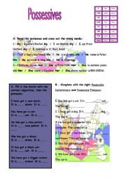 English Worksheet: Possessive adjectives and pronouns