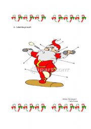 English Worksheet: Santa Claus and the Human body