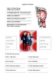 English Worksheet: Answering about yourself and others