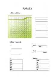 English Worksheet: family