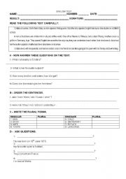 English worksheet: WORKSHEET