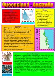 English Worksheet: Queensland (State) - Australia