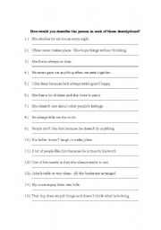 English Worksheet: Adjectives