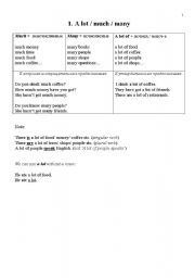 English worksheet: little, many, much,... grammar +  ex