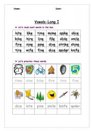 English Worksheet: Long Vowel sound 