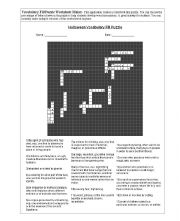 English Worksheet: Vocabulary fill puzzle 