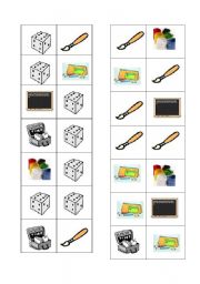 English Worksheet: SCHOOL DOMINOES (3 pages)