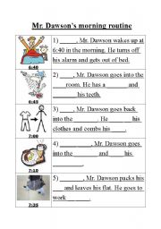 English Worksheet: Morning routine worksheet