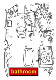 English Worksheet: BATHROOM - HOUSE - ACTIVITY