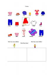 English Worksheet: Clothes