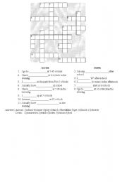 English Worksheet: Daily Routines simple crossword