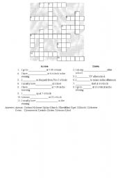 English worksheet: Daily Routines simple crossword