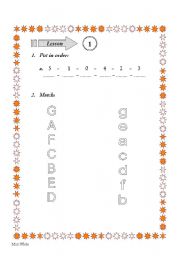 English worksheet: Numbers and Letters