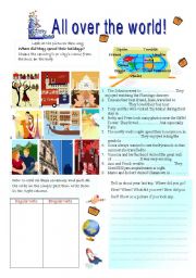 English Worksheet: All over the world