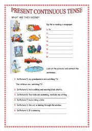 English Worksheet: PRESENT CONT.