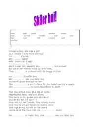 English Worksheet: Skater boy by Avril Lavigne