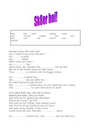 English worksheet: Skater boy by Avril Lavigne