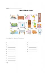 English Worksheet: Furniture 2