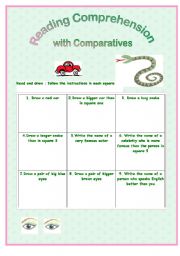  Reading comp to practise comparatives