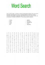 English worksheet: WORDSEARCH