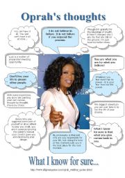 English Worksheet: Oprah said....