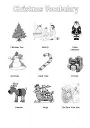English Worksheet: CHRISTMAS VOCABULARY