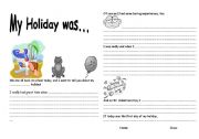 English Worksheet: After Holiday writing sheet