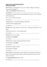 English Worksheet: describing feelings