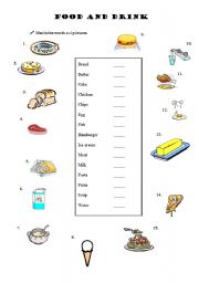 English Worksheet: Food and Drink