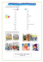 English Worksheet: adjectives and opposites