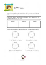 English worksheet: weekend activity