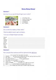 English Worksheet: MONEY!!!!