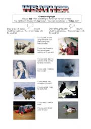 English Worksheet: weather - too or very?
