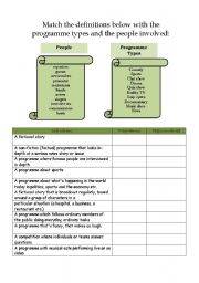 English Worksheet: TV Programme Types