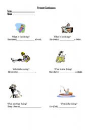 English worksheet: Present Continuous