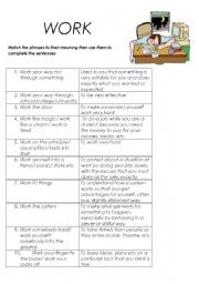 English Worksheet: WORK