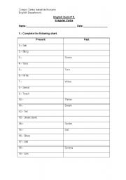 English worksheet: Irregular verbs 2