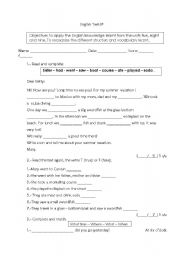 English worksheet: English test