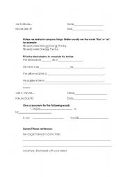 English Worksheet: Just A Minute....