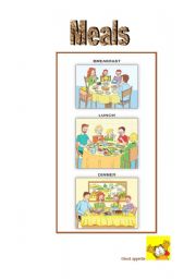 English Worksheet: Meals