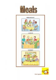 English Worksheet: Meals